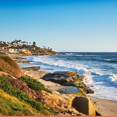 coastal city with ocean view