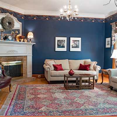 Dated living room with traditional decor