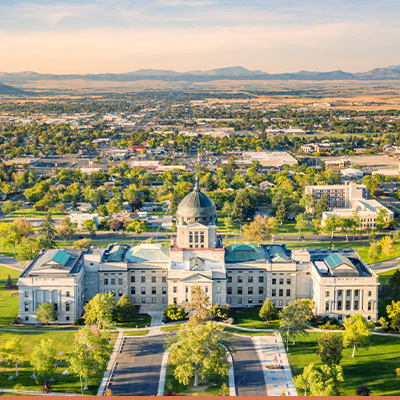 Aerial view of Helena, Montana